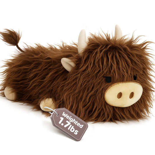 Puffpals Weighted Plush, Cute Pink Bunny Weighted Stuffed Animal with Beads, Soft Sensory Plush Pillow Toy for Kids & Adults