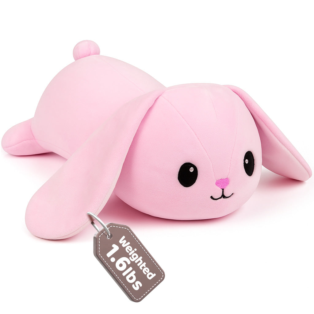 Puffpals Weighted Plush, Cute Highland Cow Weighted Stuffed Animal with Beads, Soft Sensory Plush Pillow Toy for Kids & Adults