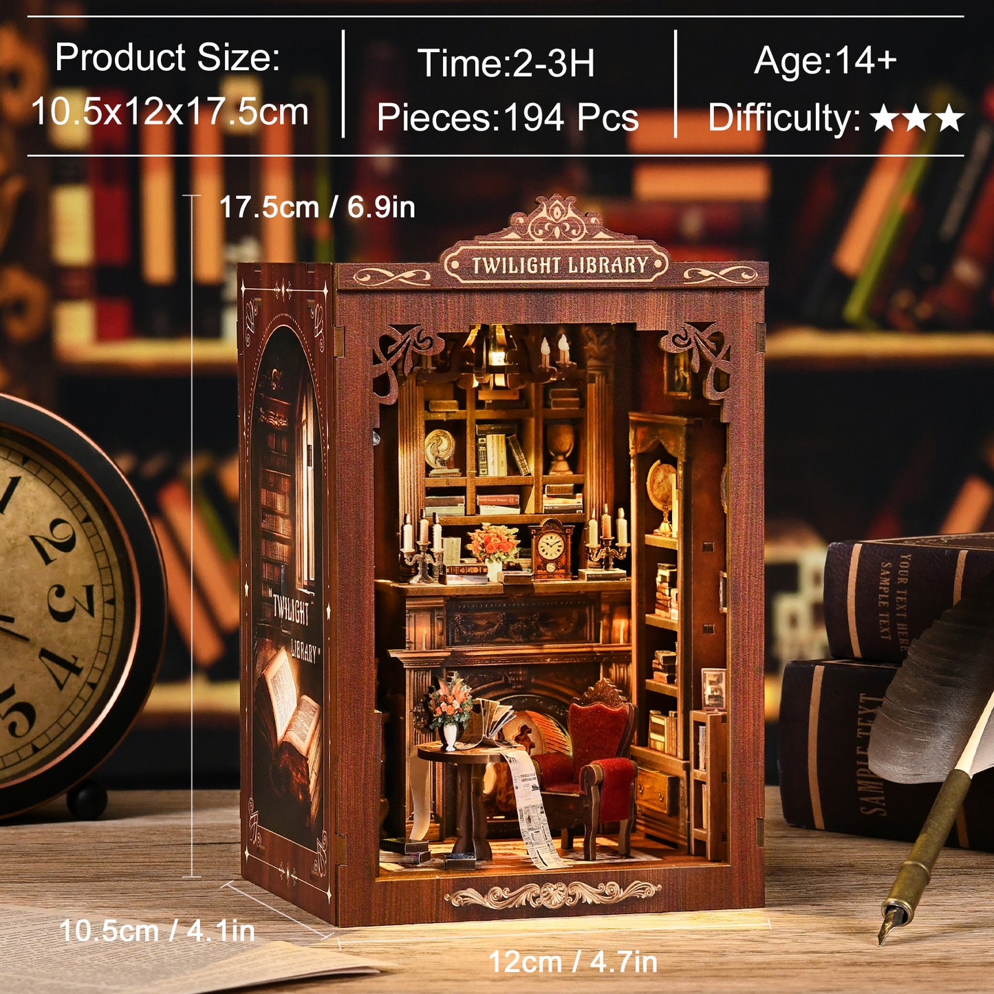 Tecnock DIY Book Nook Kit, Dolls' houses, DIY Miniature House