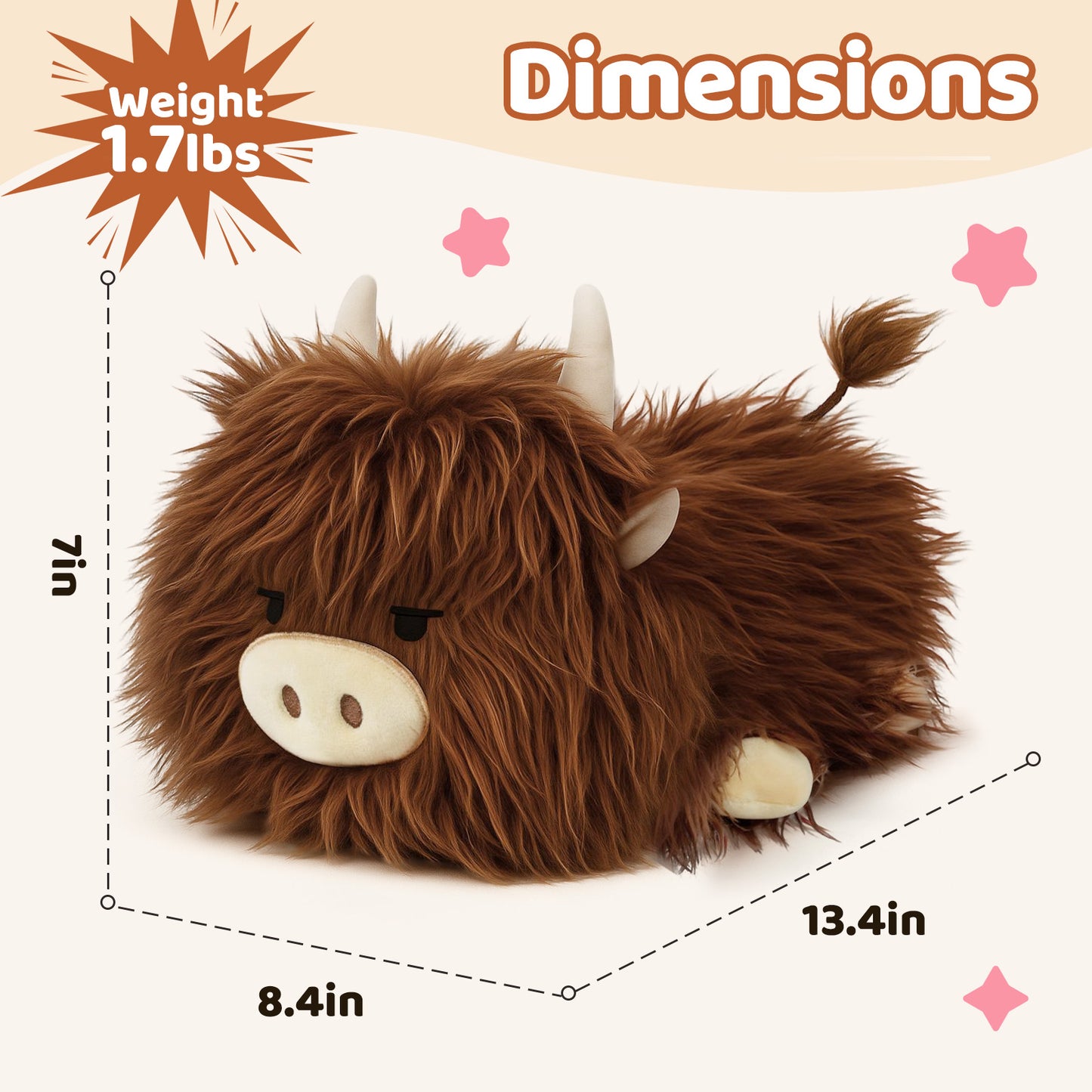 Puffpals Weighted Plush, Cute Pink Bunny Weighted Stuffed Animal with Beads, Soft Sensory Plush Pillow Toy for Kids & Adults