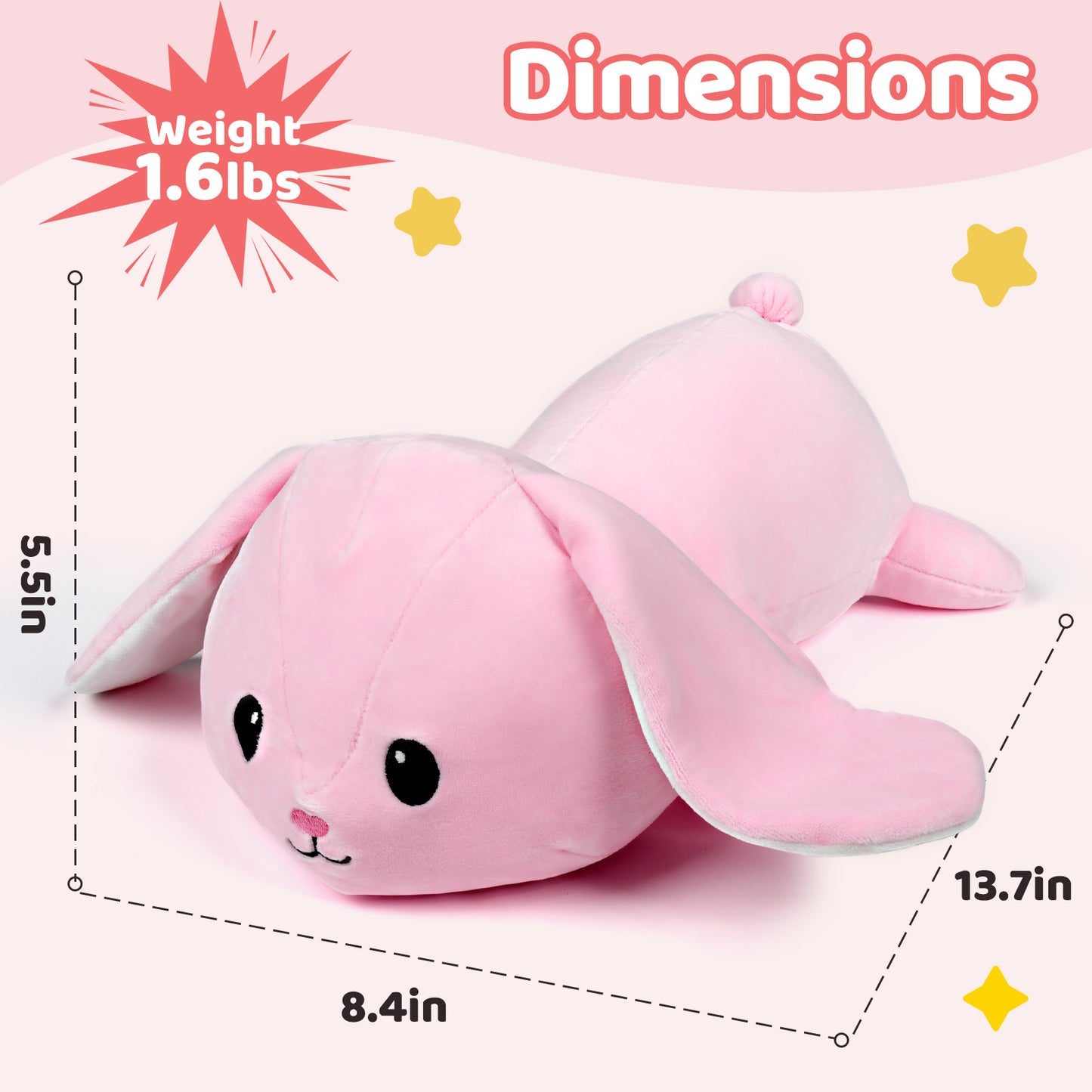 Puffpals Weighted Plush, Cute Highland Cow Weighted Stuffed Animal with Beads, Soft Sensory Plush Pillow Toy for Kids & Adults