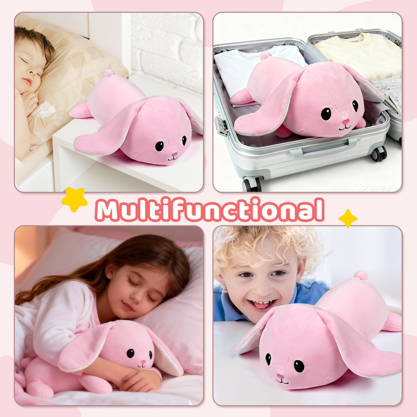 Puffpals Weighted Plush, Cute Highland Cow Weighted Stuffed Animal with Beads, Soft Sensory Plush Pillow Toy for Kids & Adults