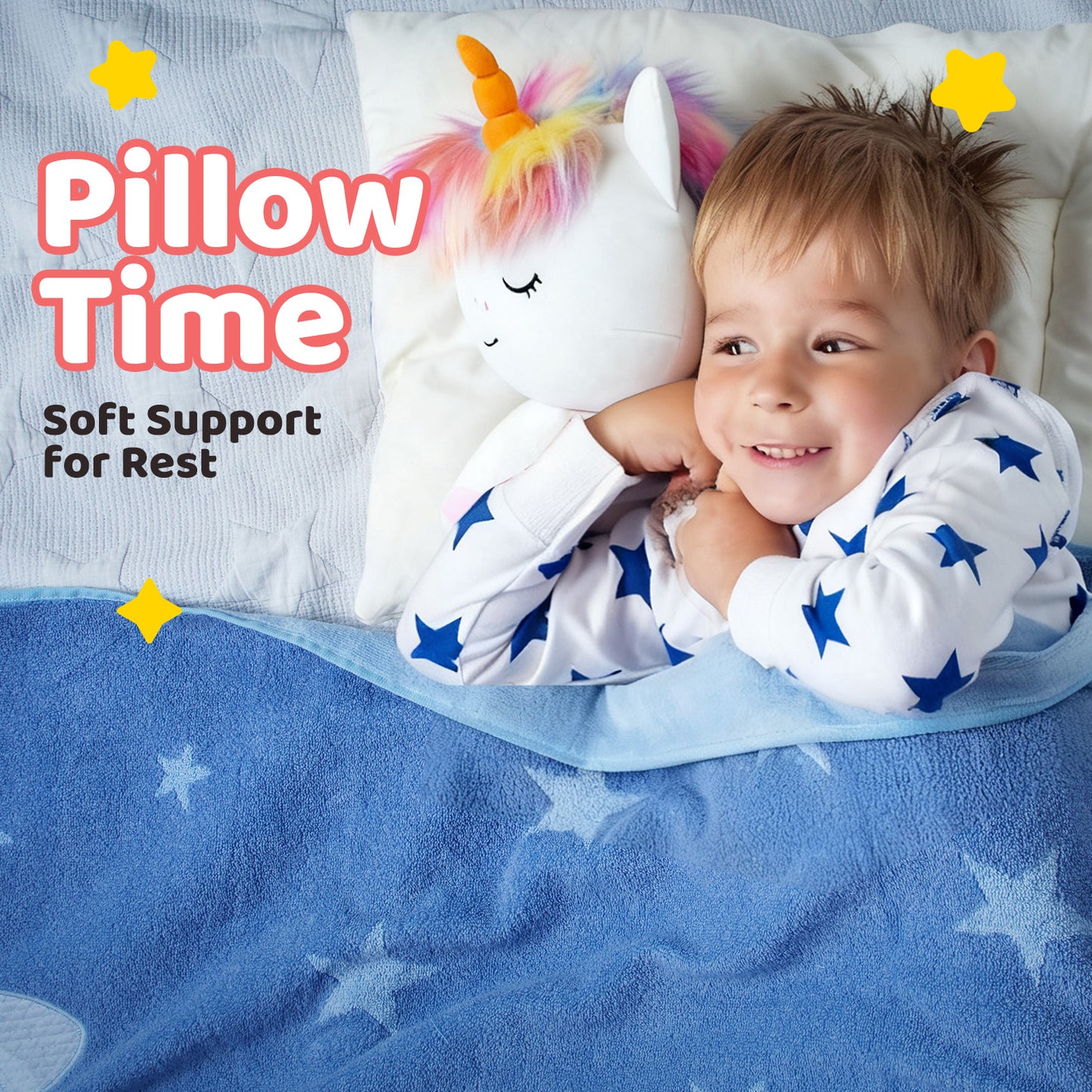 Puffpals Weighted Plush, Pink Weighted Stuffed Unicorn with Beads, Cute Stuffed Animal for Girls, Soft Sensory Plush Pillow Toy, Birthdays for Kids Adults (14in, 1.7lbs)