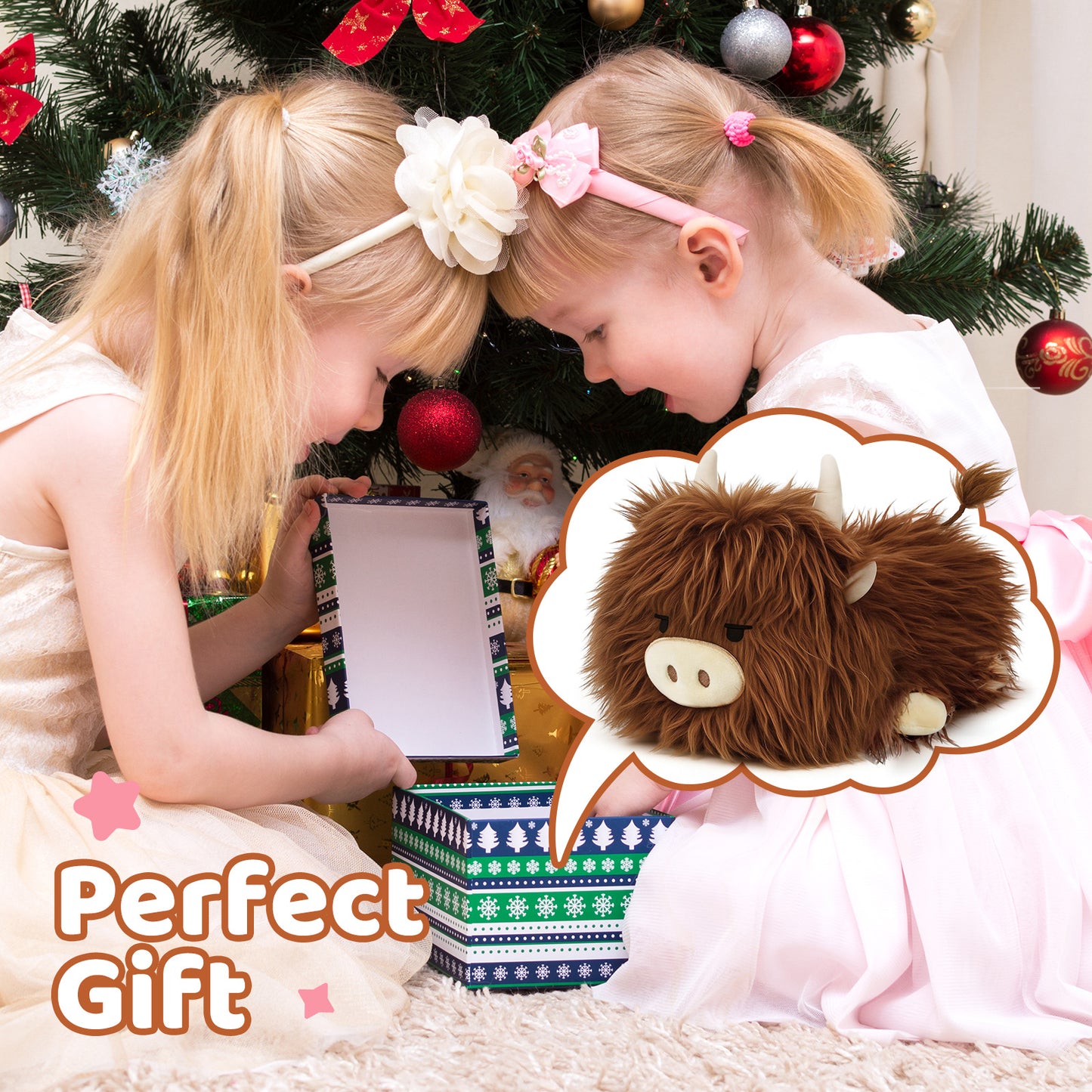 Puffpals Weighted Plush, Cute Pink Bunny Weighted Stuffed Animal with Beads, Soft Sensory Plush Pillow Toy for Kids & Adults