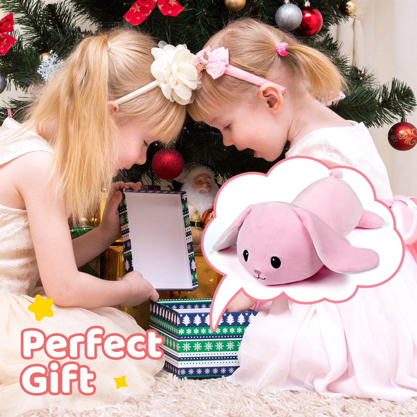 Puffpals Weighted Plush, Cute Highland Cow Weighted Stuffed Animal with Beads, Soft Sensory Plush Pillow Toy for Kids & Adults