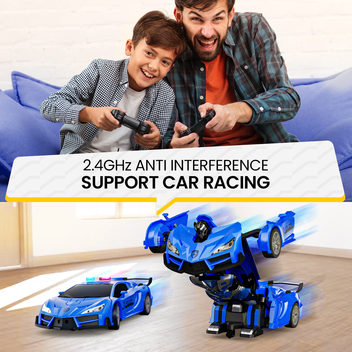 Tecnock robot toys for kids,Transformation Robot Toy with LED Lights, Police Car Toy Gift for Age 8-12 Boys/Girls