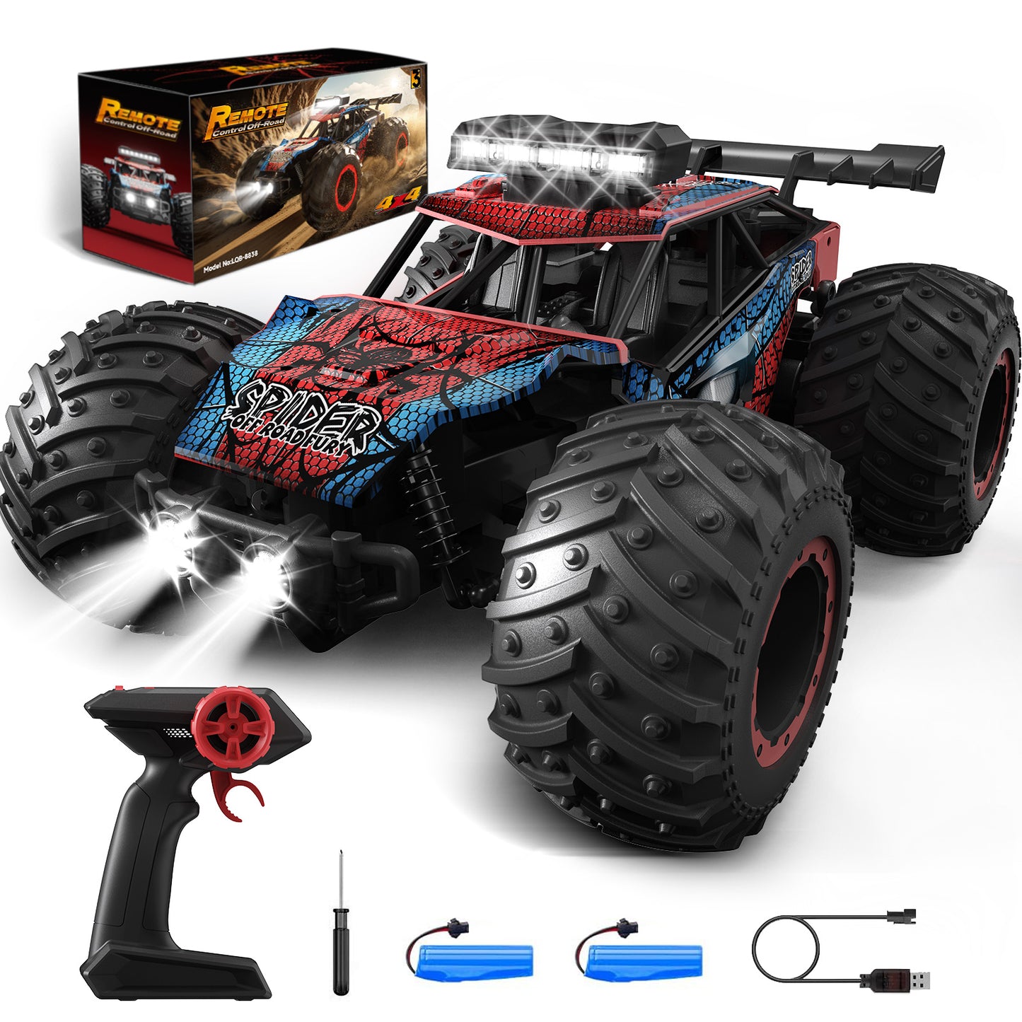 Tecnock RC Truck, All Terrain 2WD Off Road RC Car Toys Gift for Kids Boys